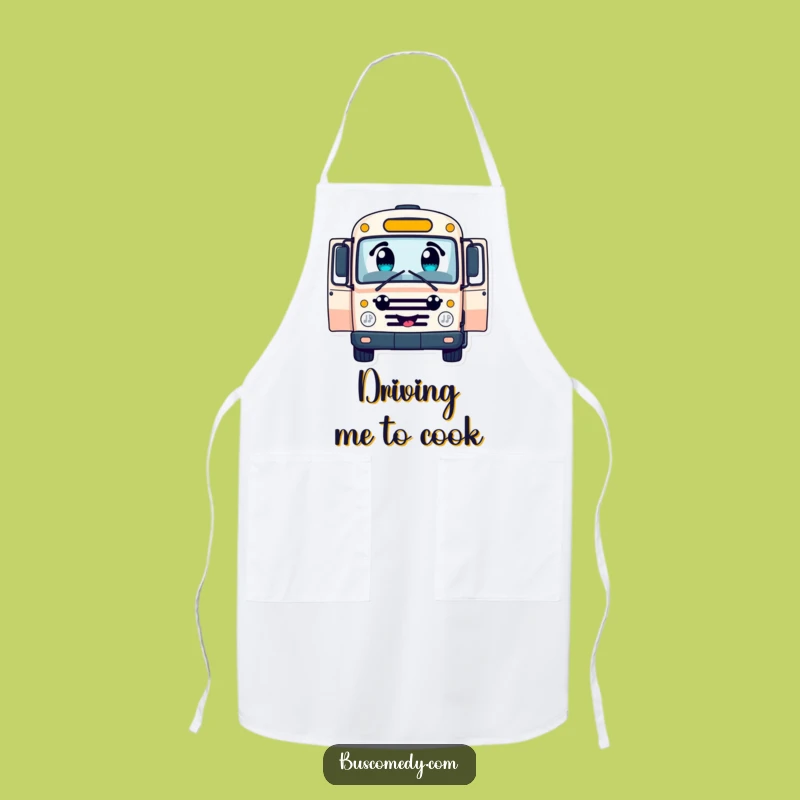 Funny Cheerful Bus Apron - Kitchen Road Trip Chef