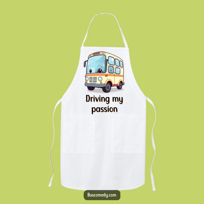 Funny Adventure Bus Apron: Cute Character Wheels Spinning, Cooking Up Funnier Gifts