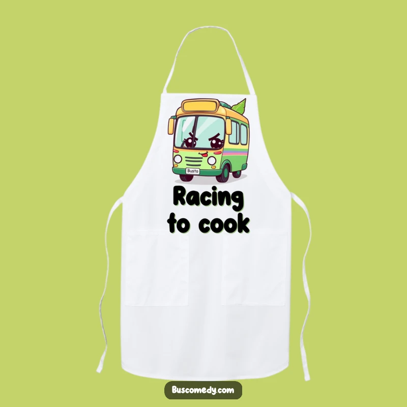 Funny Determined Bus Leaf Race Apron: Cook with Drive Gift