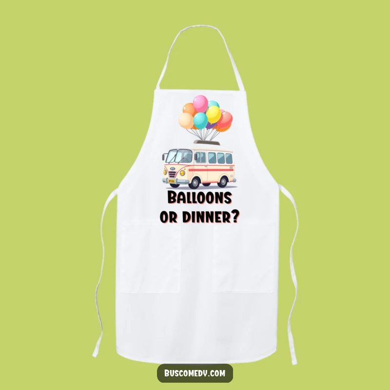 Funny Kawaii Bus Balloon Apron: Whimsical Cooking - Practical Funny Gift!