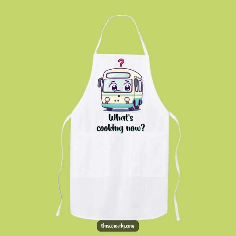 Funny Kawaii Bus Surprise Apron: Cook with Curious Flair