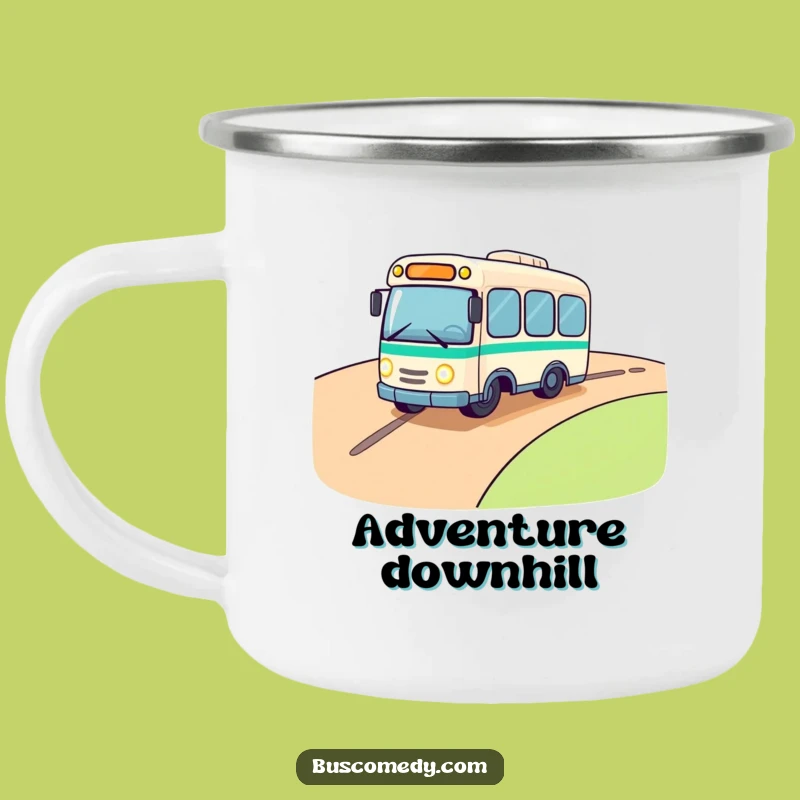 Funny Rolling Bus Camping Mug: Adventure Fuelled by Excitement
