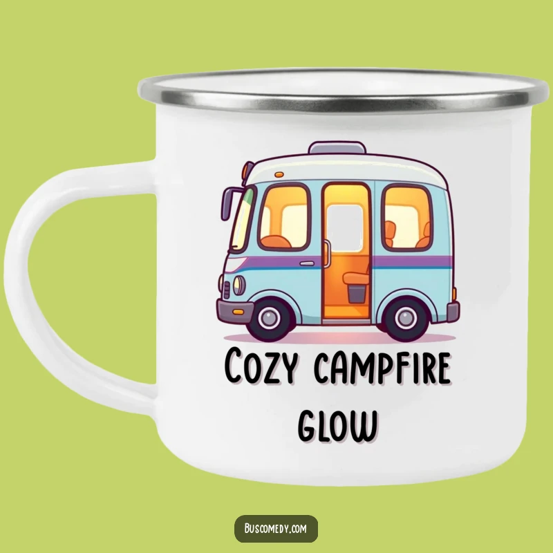 Cozy Glow Bus Camping Mug: Friendly Illuminating Bus Cup, Welcoming Outdoor Gift!