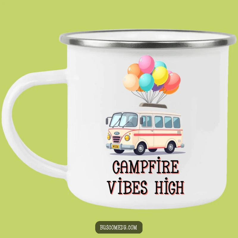 Funny Kawaii Bus Balloon Camping Mug: Adventure Fun - Durable Funny Gift!