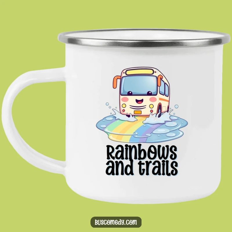 Funny Kawaii Bus Rainbow Mug: Playful Splash Outdoor Fun, Camp Gift