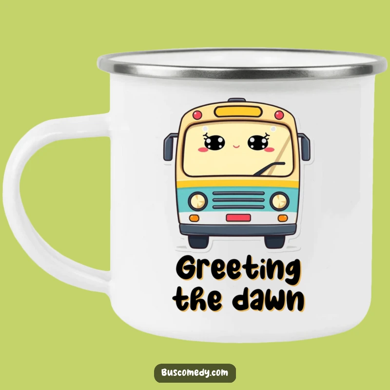 Funny Smiling Bus Camping Mug: Adventure with a Friend, a Funny Gift
