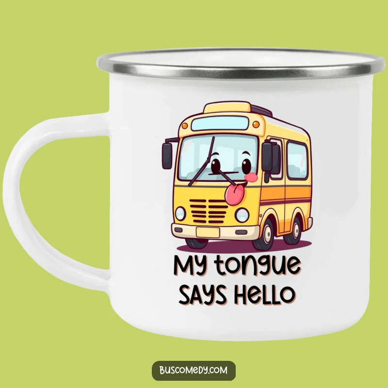 Funny Bus Tongue Out Camping Mug: Adventure Humor, The Perfect Outdoor Hilarious Gift!