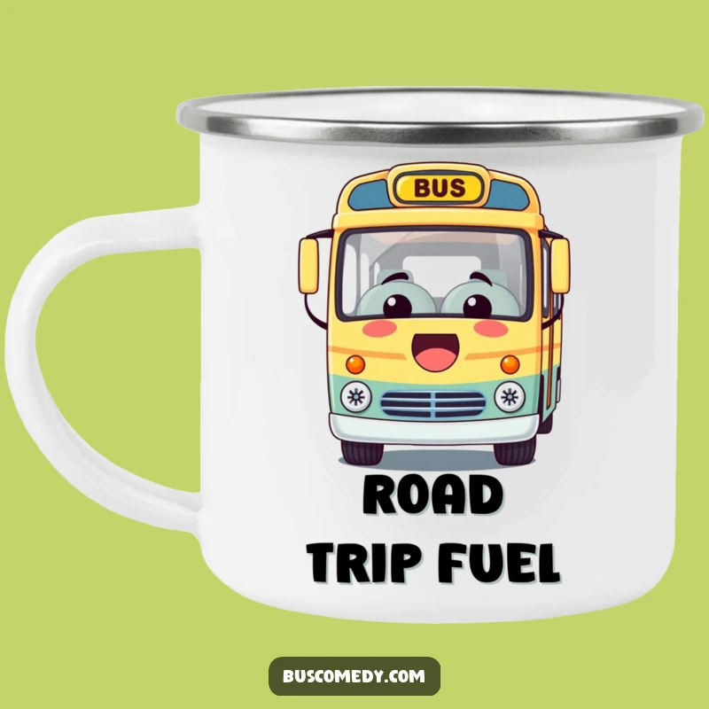 Funny Kawaii Bus Camping Mug: Your Smiling Companion for Outdoor Adventures