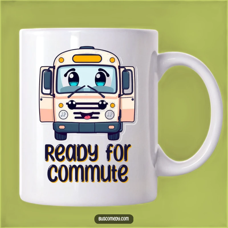Funny Cheerful Bus Mug - Curious Character Invitation Gift