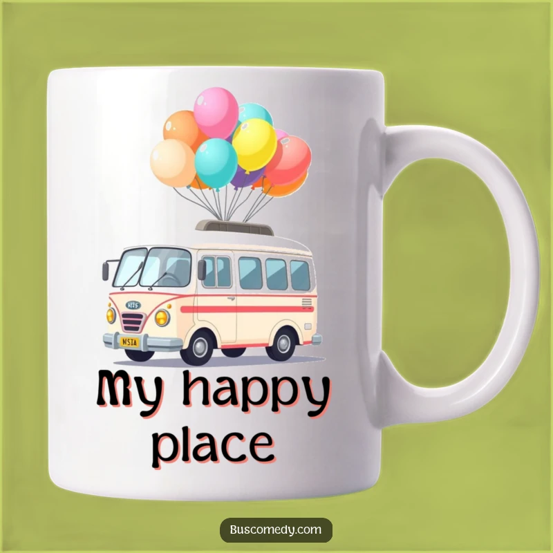 Funny Kawaii Bus Balloon Mug: Whimsical Balance - Perfect Funny Gift!