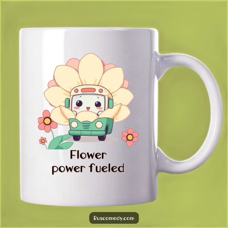 Funny Kawaii Bus Flower Mug: Peeking Curiosity - Delightful Funny Gift!