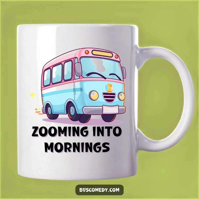 Funny Sparkly Kawaii Bus Wheels Spinning Mug - Magical Journey Gift