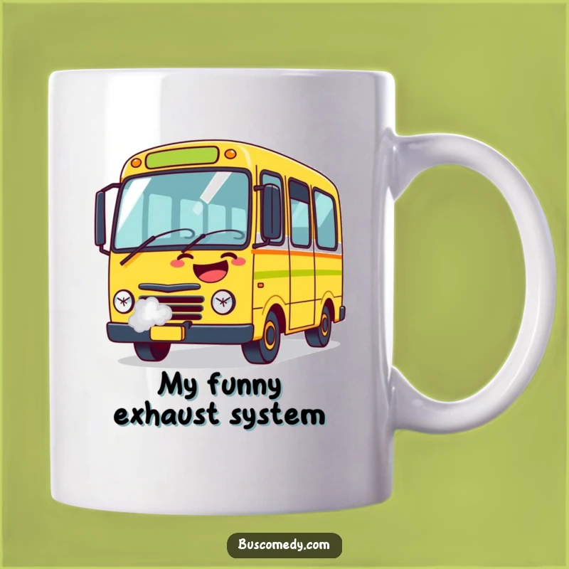 Funny Laughing Bus Mug: Hilarious Exhaust Steam Design, Perfect Funny Gift for Bus Lovers
