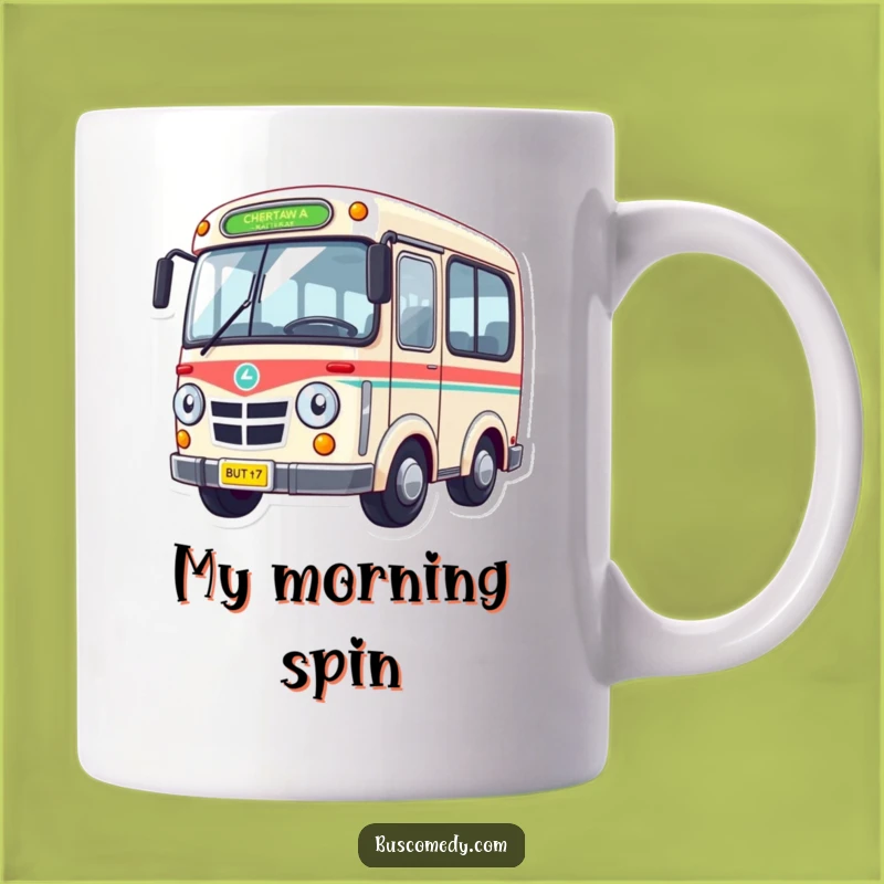 Funny Dizzy Bus Mug: Hilarious Spinning Wheels, Perfect Funny Gift for Giddiness
