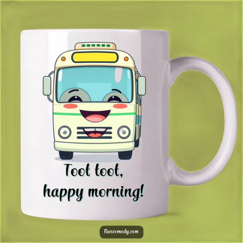 Funny Grinning Bus Horn Mug - Playful Character Gift for Drivers
