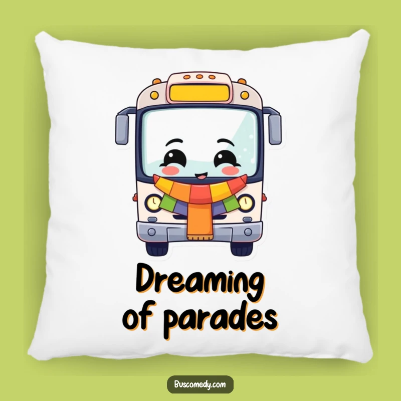 Comfortable Funny Cheerful Bus Pillow: Celebration Vehicle Cushion, Cozy Funny Gift!