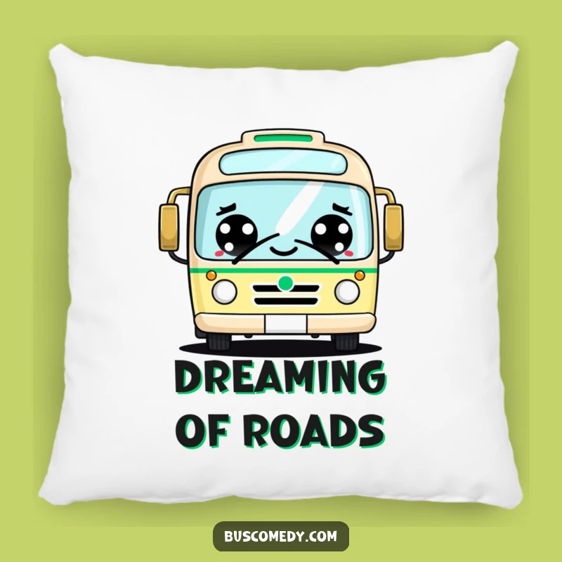 Funny Kawaii Bus Pillow: Big Cheerful Eyes Friendly Honk Comfort Gift
