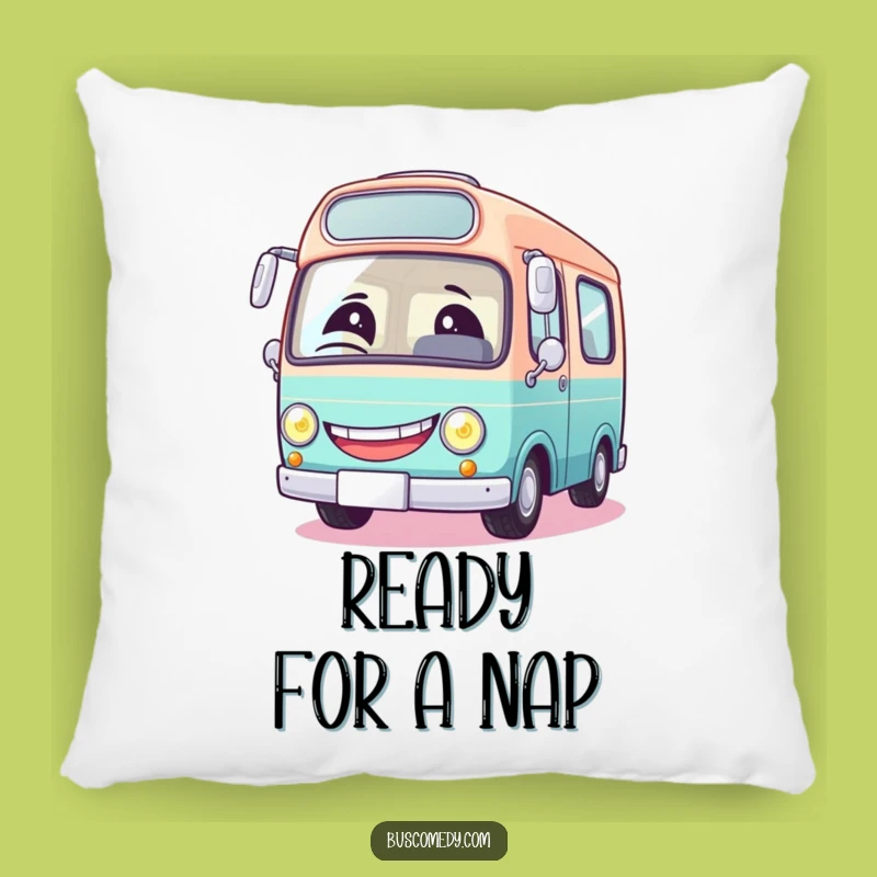 Funny Winking Bus Pillow: Cozy Comfort with a Comical Character, Funny Gift