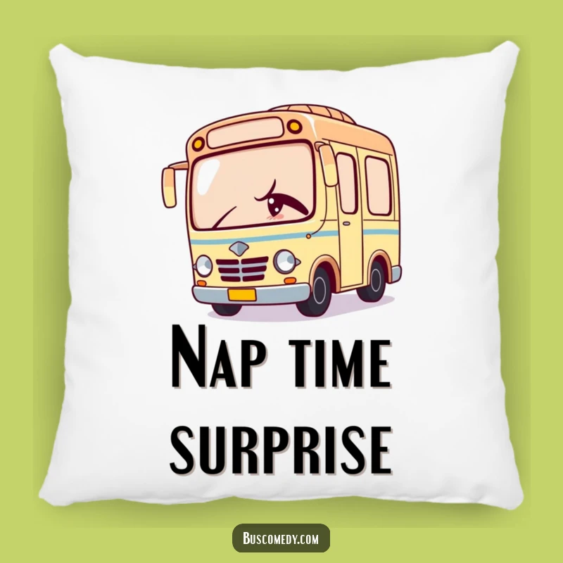 Funny Kawaii Bus Pillow: Snuggle with a Mischievous Winking Character