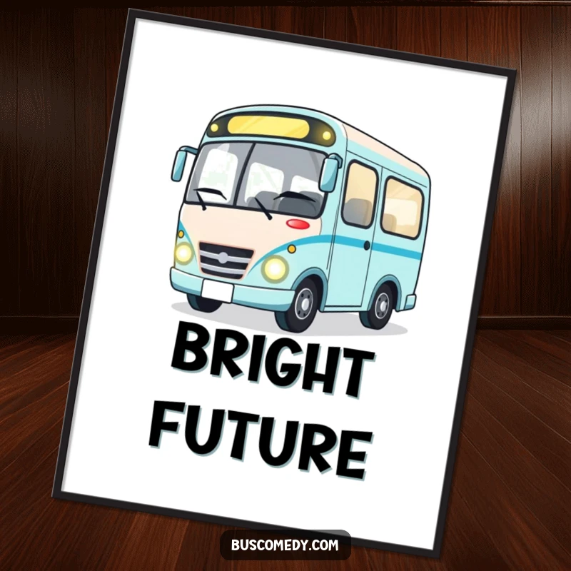 Funny printable digital art of a happy bus character winking with shining headlights, bringing instant joy and charm to any space.