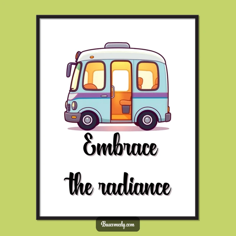 Warm Glow Bus Digital Art: Friendly Illuminating Bus Print, Cozy Instant Decor!
