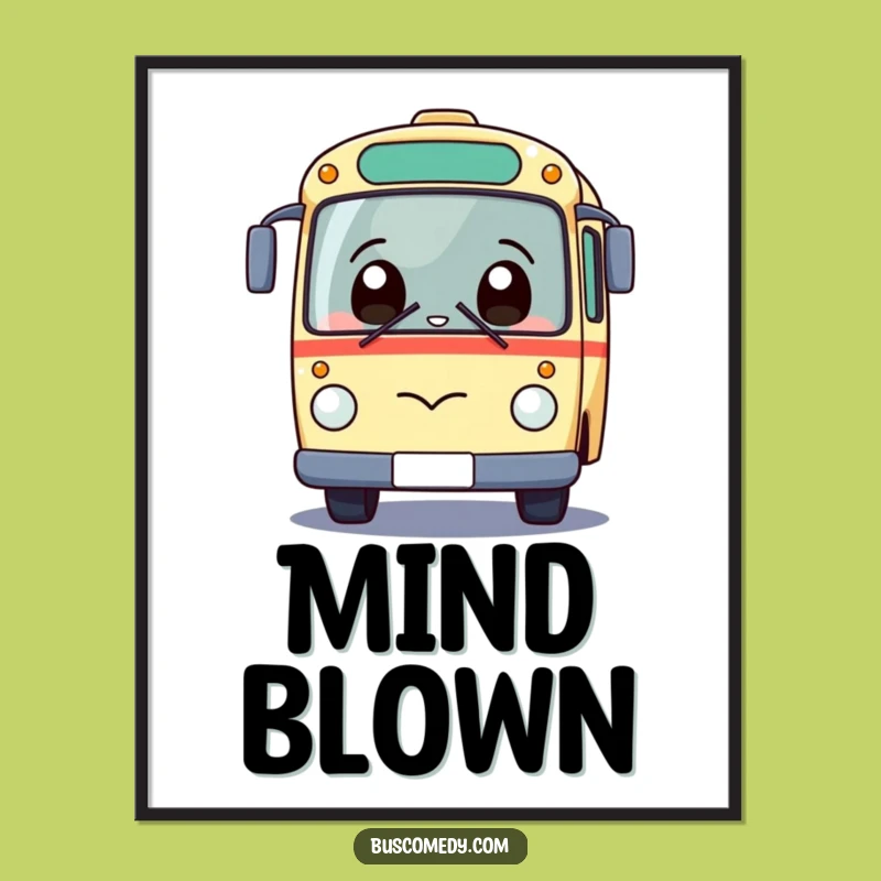 Funny Kawaii Bus Digital Art: Giggling Surprise Print - Instant Funny Gift!