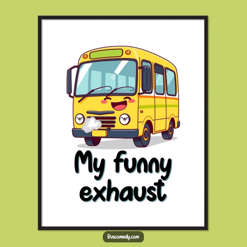 Funny Laughing Bus Digital Art: Instant Hilarious Decor, Perfect Funny Gift