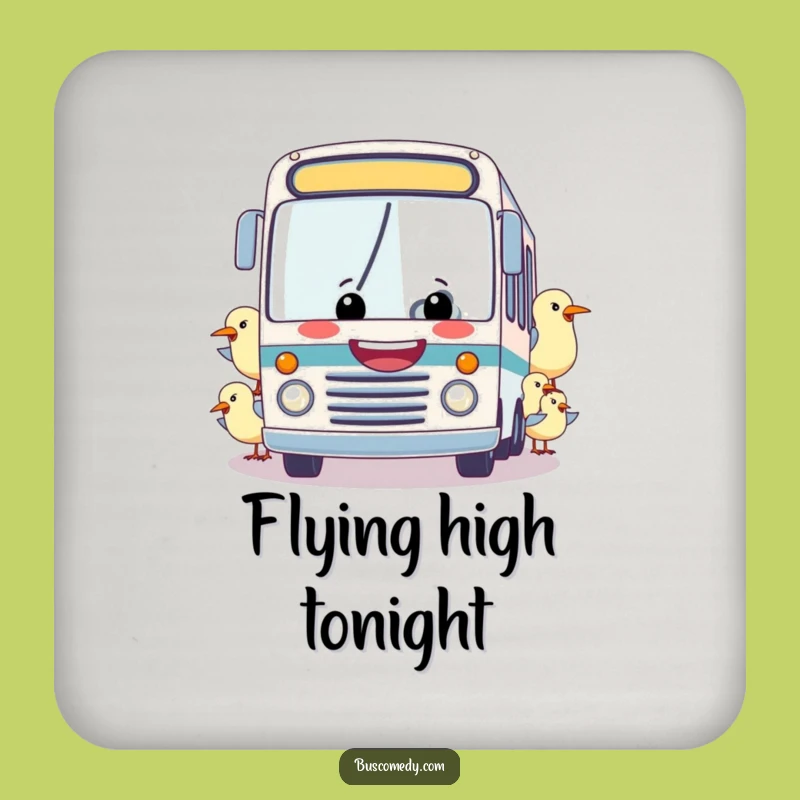 Funny Bus Being Towed Coaster: Protect Surfaces with This Hilarious, Charming Piece!