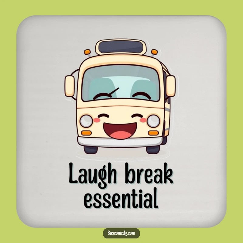 Funny Giggle Bus Coaster: Hilarious Joke Bus Drink Protector, Comedic Table Accessory!