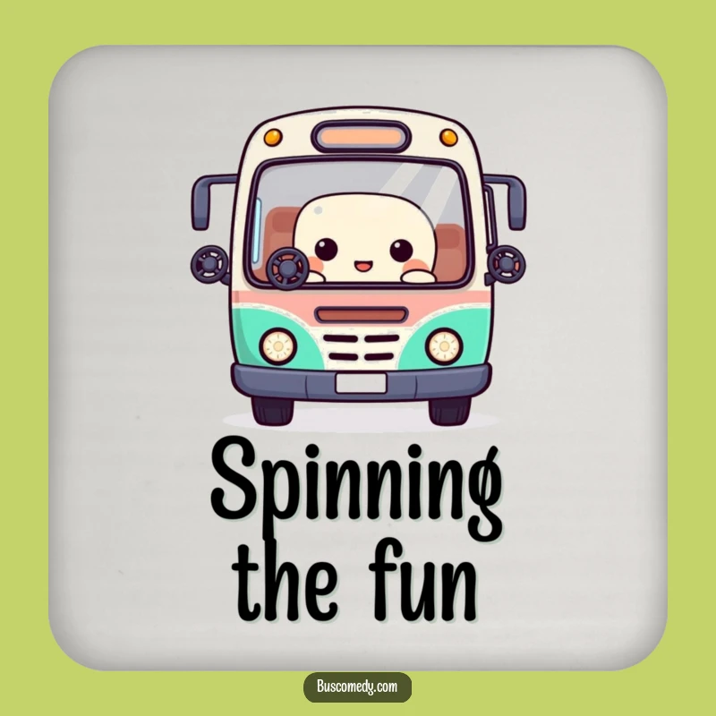 Funny Kawaii Bus Drink Coaster: Protect Surfaces with a Juggling Character