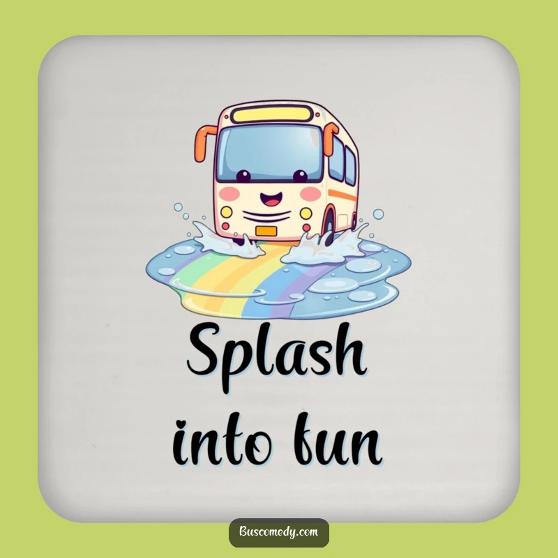 Funny Kawaii Bus Rainbow Coasters: Playful Splash Protection, Fun Gift