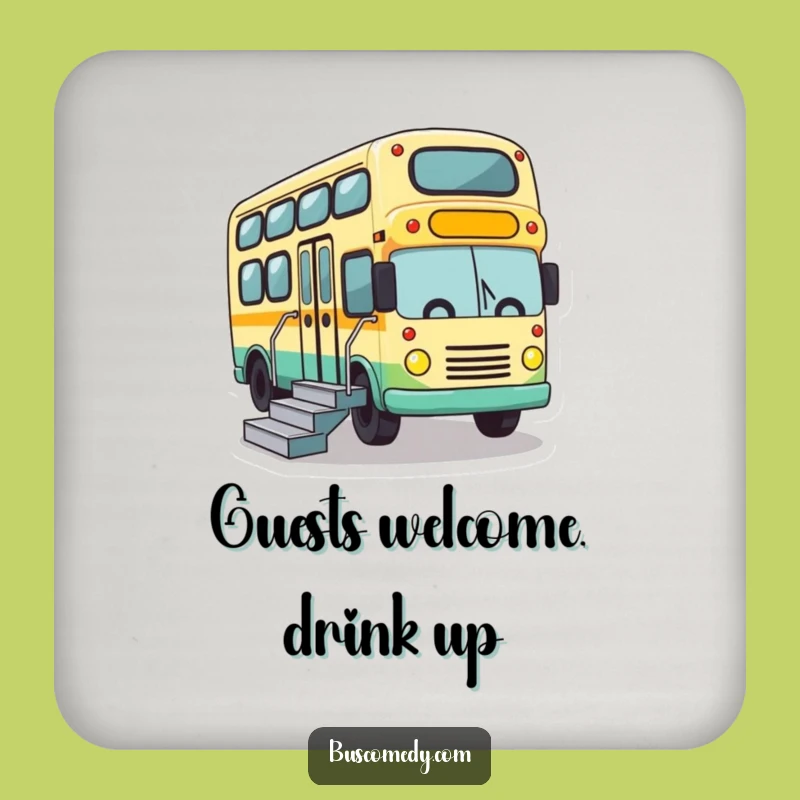 Funny Bus Stairs Coaster - Cute Character Table Gift