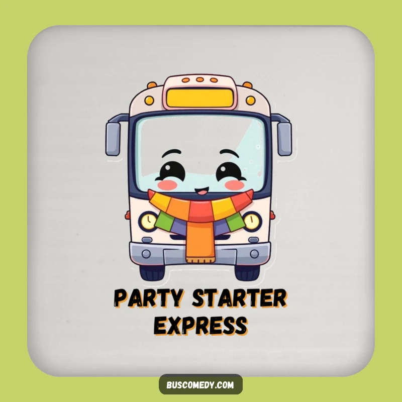 Funny Cheerful Bus Coaster: Celebration Vehicle Drink Set, Party Funny Gift!