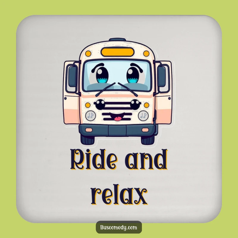 Funny Cheerful Bus Coaster Set - Protect Surfaces Joyfully