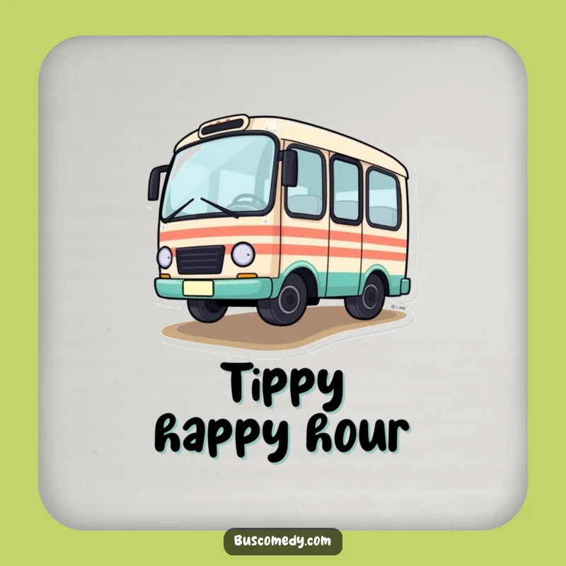 Funny Wobbly Bus Coaster: Protect Surfaces with Humor, Perfect Funny Gift