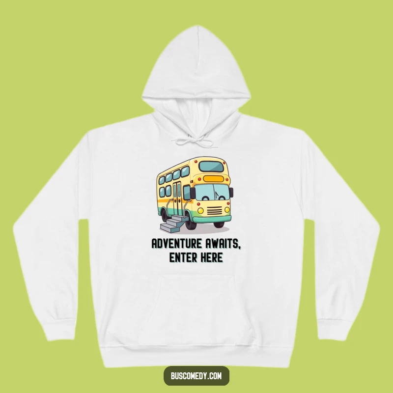 Cozy Funny Bus Stairs Hoodie - Cute Welcoming Character Gift