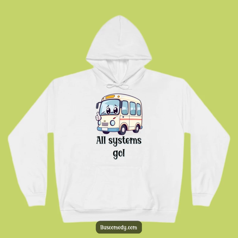 Cozy Funny Kawaii Bus Thumbs Up Hoodie: Warmth and Positivity Combined