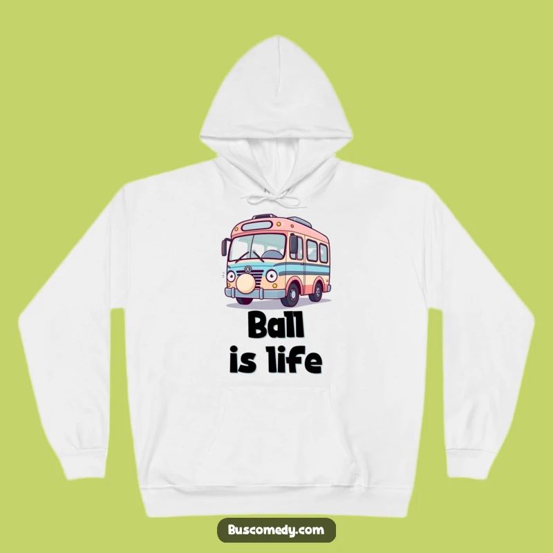 Cozy Funny Playful Bus Hoodie: Bouncing Ball Vehicle Sweatshirt, Warm Funny Gift!