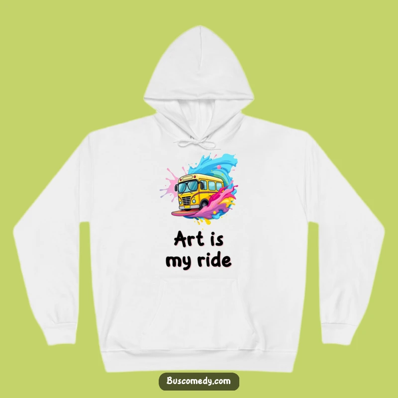 Funny Bus Paint Surfer Hoodie: Cool Character Sunglasses Comfort Gift