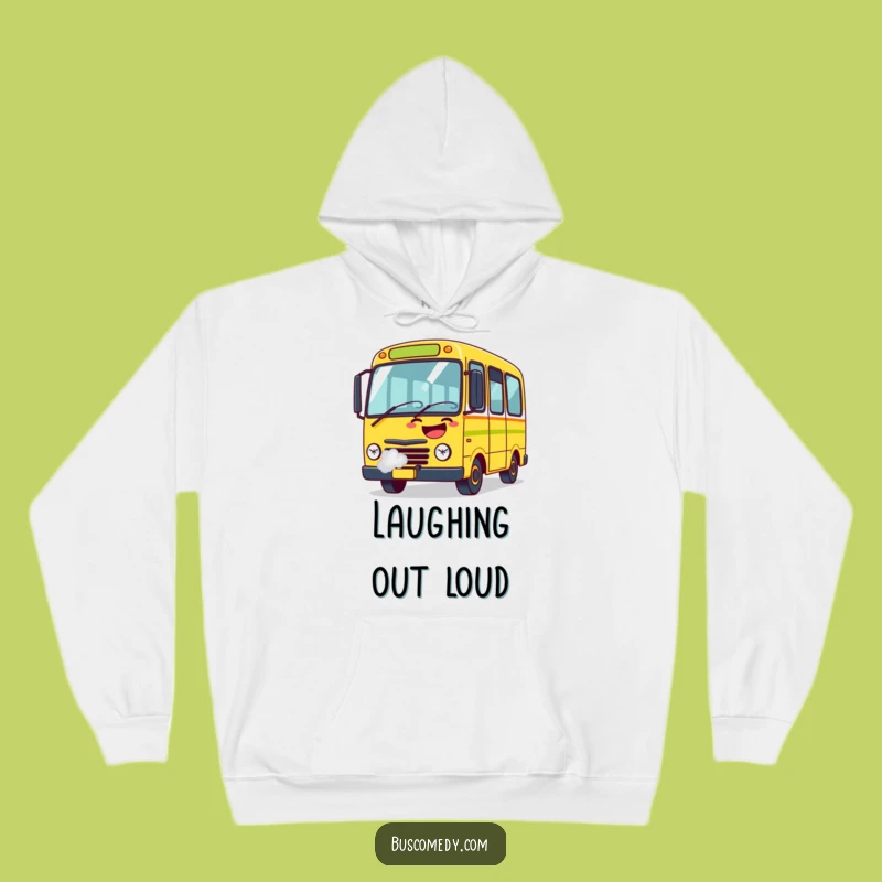 Funny Exhausting Laughter Hoodie: Cozy Bus Character, Warm & Funny Gift Idea