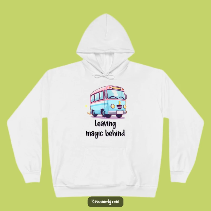 Cozy Funny Sparkly Kawaii Bus Wheels Spinning Hoodie - Magical Comfort