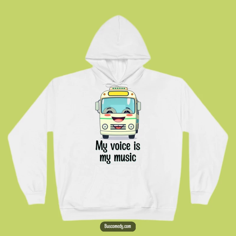Cozy Funny Grinning Bus Hoodie - Playful Horn Gift for Bus Lovers