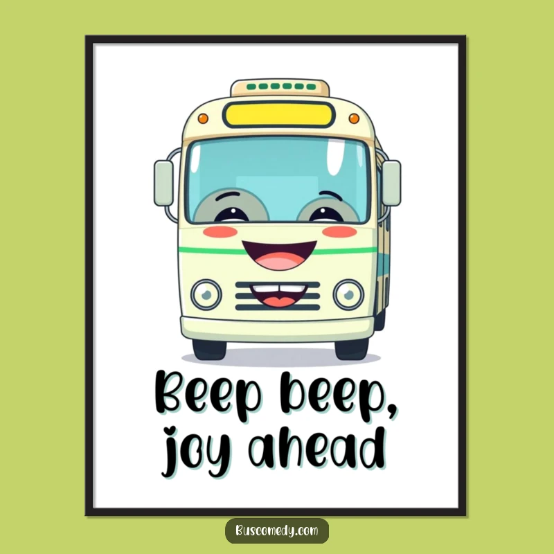 Free Printable Wall Art: Grinning Bus Horn, Funny Downloadable Art for Playful Spaces