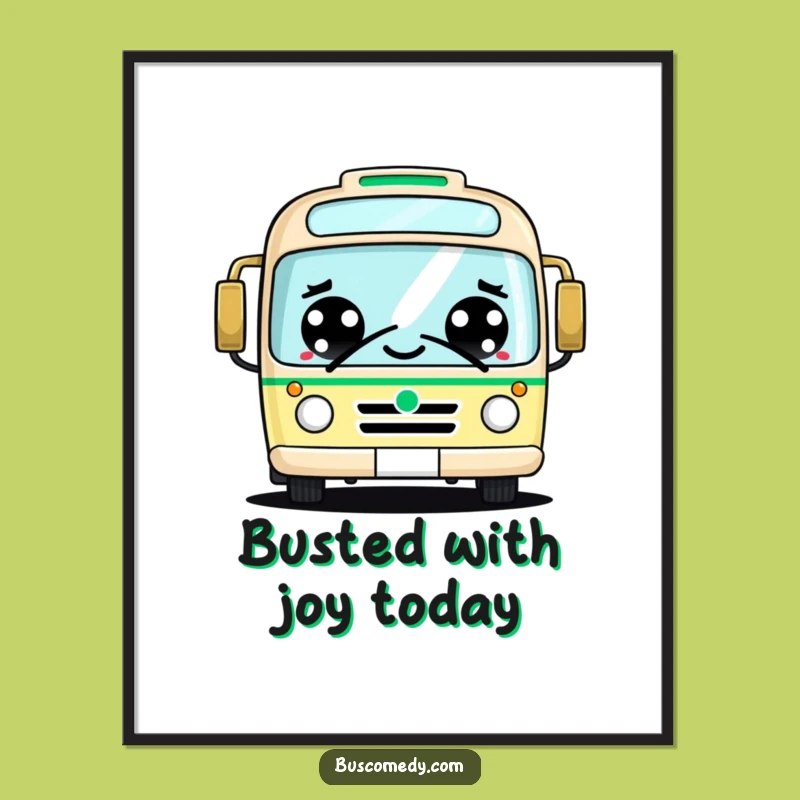 Funny Free Printable Wall Art: Cheerful Kawaii Bus Honking Downloadable Decor