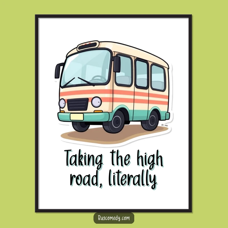 Quirky Free Printable Wall Art: Wobbly Bus - Funny Driving Decor