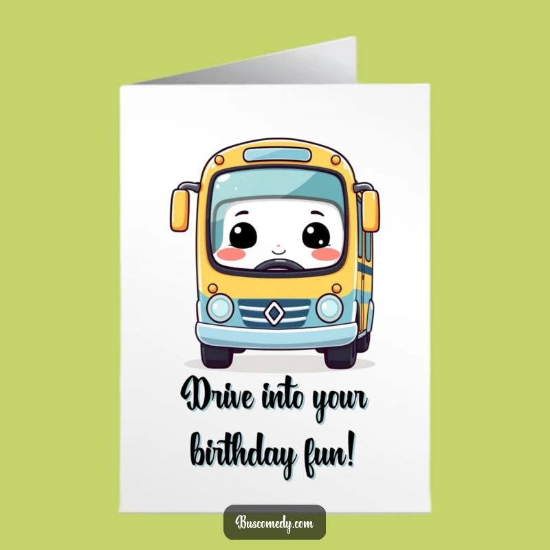 Free Printable Birthday Card: Racing Bus, Fun Downloadable Gift for a Speeding Good Time