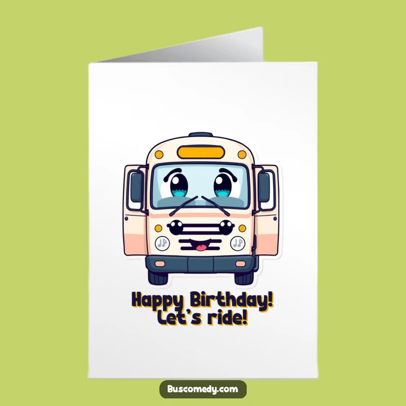 Joyful Free Printable Bus Birthday Card: Cheerful Driver, Adventure Downloadable Gift