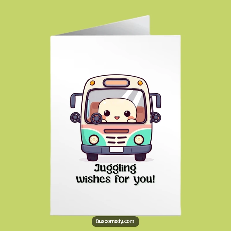 Free Printable Kawaii Bus Birthday Card: Funny Downloadable Fun for a Busy Year