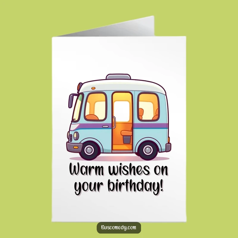 Warm Free Printable Birthday Bus Card: Glowing Invitation Downloadable Gift