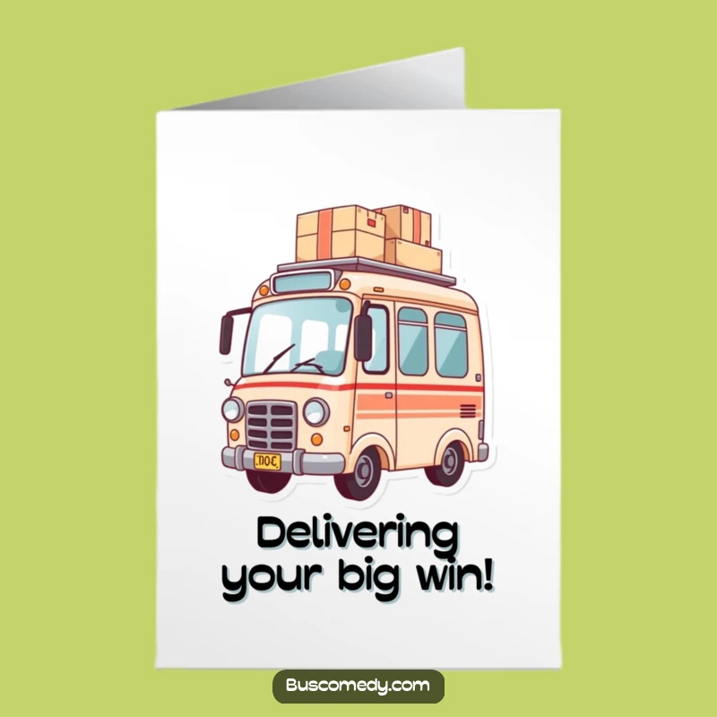 Free Printable Congratulations Card: Bus Packages, Funny Downloadable for Achievements
